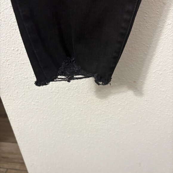 Good American Good Waist Crop Skinny Black Plus Size 20 Distressed Hem - Picture 3 of 10